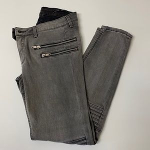 Grey Zara Moto Jeans